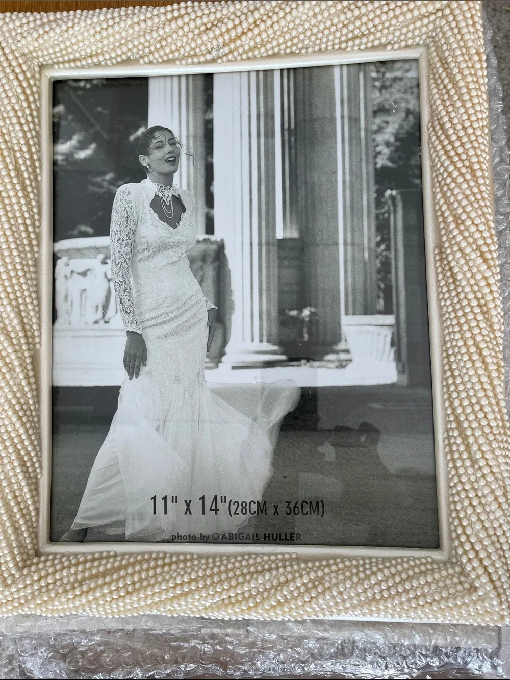 Pearl Beaded 11x14 Picture Frame - Ivory